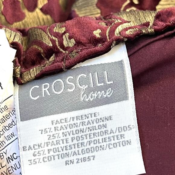 Croscill baroque metallic gold comforter velour bed skirt and pillow covers set - Picture 11 of 15